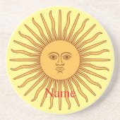 Sun face Art Illustration Thunder_Cove Zandsteen Onderzetter (Voorkant)