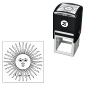 Sun face Art Illustration Thunder_Cove Zelfinktende Stempel (In situ)