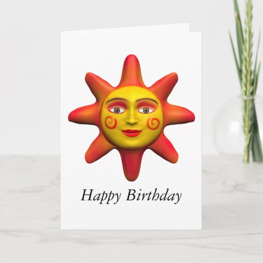 Sun face - Birthday Kaart (Voorkant)