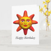 Sun face - Birthday Kaart (Gele Bloem)
