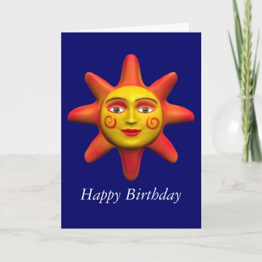 Sun face - Birthday Kaart (Voorkant)