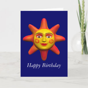 Sun face - Birthday Kaart