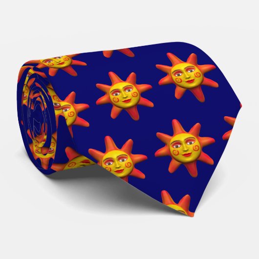 Sun Face - Blue Stropdas (Opgerold)