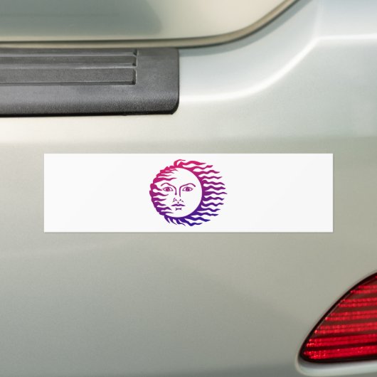 Sun Face Bumpersticker (Op auto)
