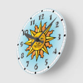 Sun Face Clock Ronde Klok (Hoek)