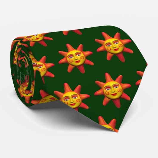 Sun Face - Green Stropdas (Opgerold)