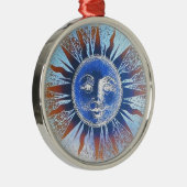 Sun Face Metalen Ornament (Rechts)