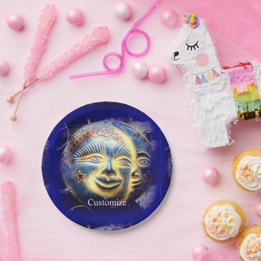 Sun face/moon face Thunder_Cove Papieren Bordje (Feest)