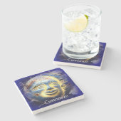 Sun face/moon face Thunder_Cove Stenen Onderzetter (Zijkant)