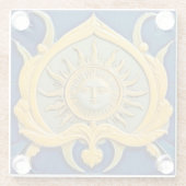  Sun Face Onderzetter Glazen Onderzetter (Achterkant)