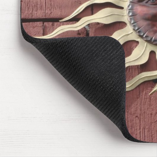 Sun Face op Red Barn Muismat (Hoek)