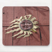 Sun Face op Red Barn Muismat (Voorkant)