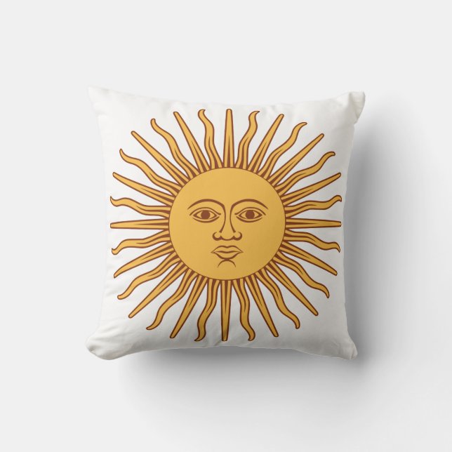 Sun Face op White American Mo Jo Pillow Kussen (Voorkant)