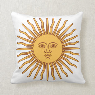 Sun Face op White American Mo Jo Pillow Kussen