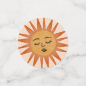 Sun Face Oranje Waterverf Illustratie Confetti (Kleine voorkant)