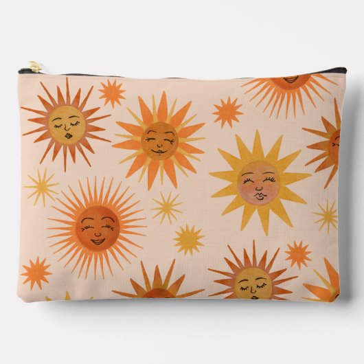 Sun Face Oranje Waterverf Illustratie Etui (Voorkant)