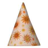 Sun Face Oranje Waterverf Illustratie Feesthoedjes (Rechts)