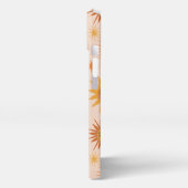 Sun Face Oranje Waterverf Illustratie iPhone Hoesje (Linkerkant)