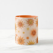 Sun Face Oranje Waterverf Illustratie Mok (Midden)