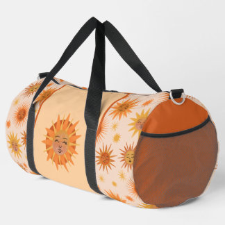 Sun Face Oranje Waterverf Illustratie Plunjezak