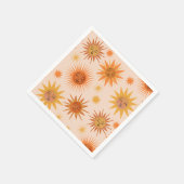 Sun Face Oranje Waterverf Illustratie Servet (Hoek)