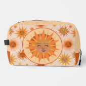 Sun Face Oranje Waterverf Illustratie Toilettasje (Voorkant)