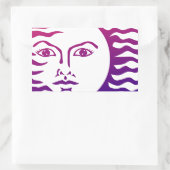 Sun Face Rechthoekige Sticker (Tas)