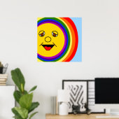 Sun Face Regenboog Poster (Thuiskantoor)