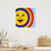 Sun Face Regenboog Poster (Keuken)