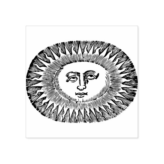 Sun Face Rubberstempel (Afrduk)