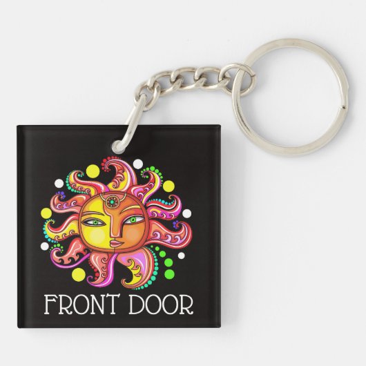 Sun Face Sleutelhanger Zie beide zijden (Achterkant)