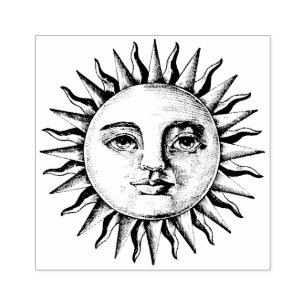 Sun Face  tekening Rubberstempel