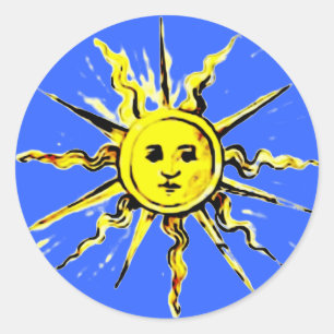 Sun Face - Verloren boek van Nostradamus Ronde Sticker