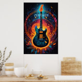 Sun Fire elektrische gitaar Poster (Keuken)