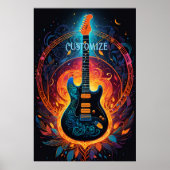 Sun Fire elektrische gitaar Poster (Voorkant)