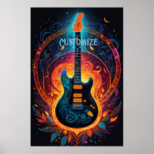 Sun Fire elektrische gitaar Poster