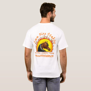 Sun Fire Stables Logo op Terug T-shirt
