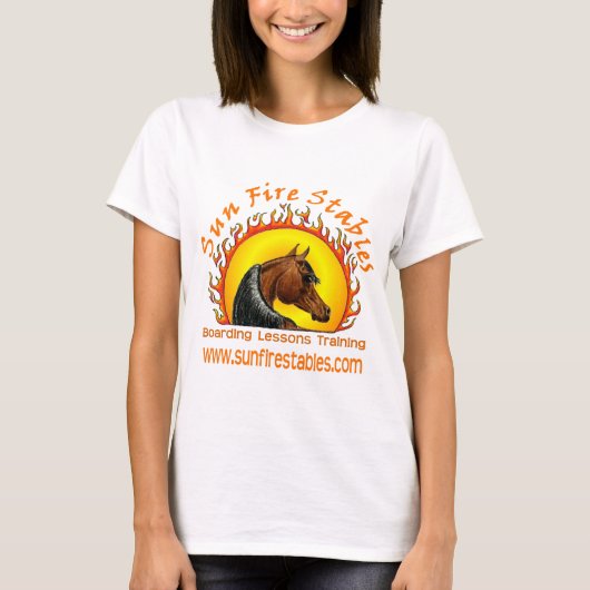 Sun Fire Stables Logo op voorzijde T-shirt (Voorkant)