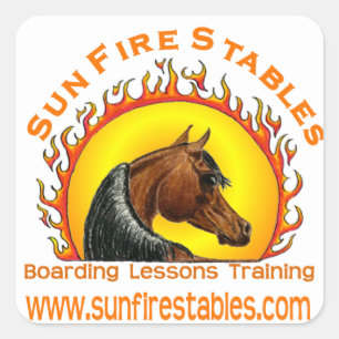 Sun Fire Stables Vierkante Sticker