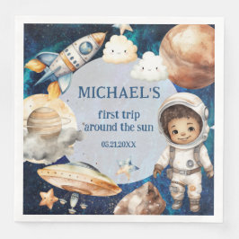 Sun First Trip Around the Sun Foto 1e Verjaardag Servet