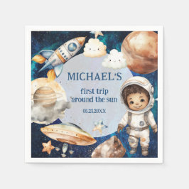 Sun First Trip Around the Sun Foto 1e Verjaardag Servet