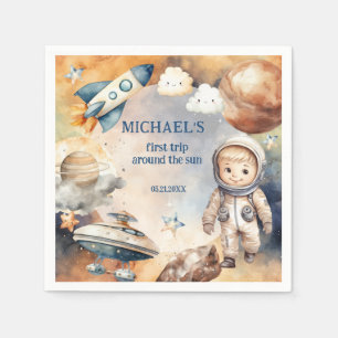 Sun First Trip Around the Sun Foto 1e Verjaardag Servet