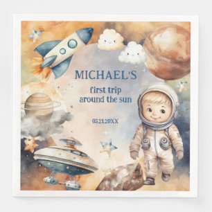 Sun First Trip Around the Sun Foto 1e Verjaardag Servet