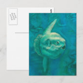 Sun Fish, Mola Mola Ocean Underwater Animals Art Briefkaart (Voorkant / Achterkant)