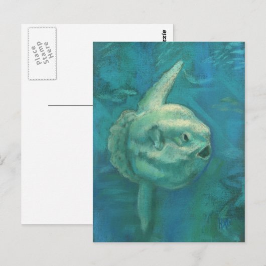 Sun Fish, Mola Mola Ocean Underwater Animals Art Briefkaart (Voorkant / Achterkant)