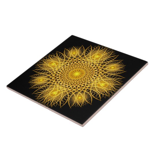 Sun Flake Mandala Tegeltje (Zijkant)