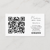 Sun Floral Boho Line Art Elegante QR sociale icone Visitekaartje (Achterkant)