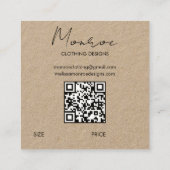 Sun Floral Boho Line Art QR Code CUSTOM HANG LABEL (Achterkant)