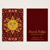 Sun & Floral Earring Ketting Jewelry Display Card Visitekaartje (Voorkant /achterkant)