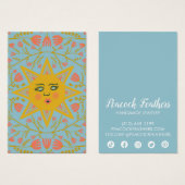 Sun & Floral Earring Ketting Jewelry Display Card Visitekaartje (Voorkant /achterkant)